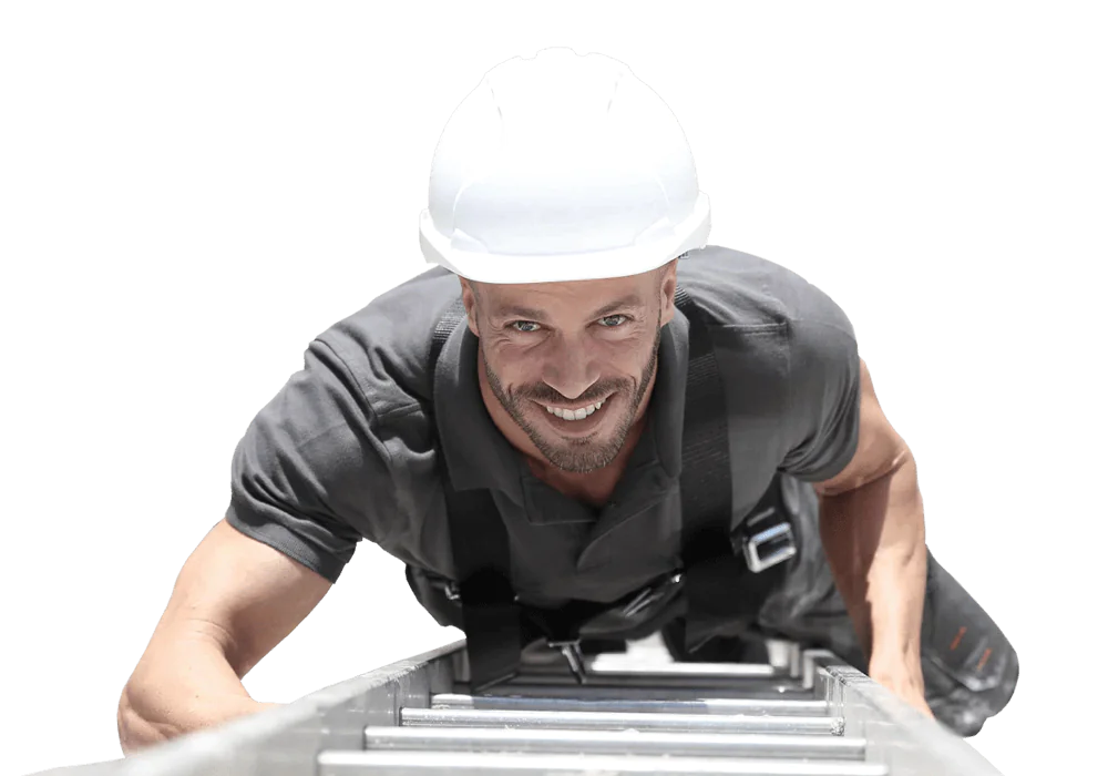 Roofer on a ladder in Berkshire